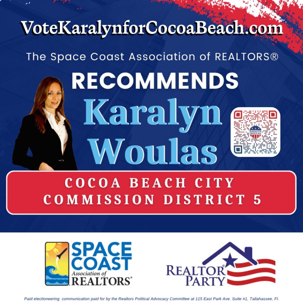 Karalyn Woulas recommended for Cocoa Beach City Commission District 5 by the Space Coast Association of REALTORS®