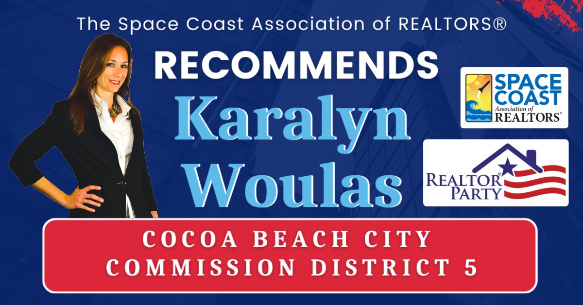 Karalyn Woulas recommended for Cocoa Beach City Commission District 5 by the Space Coast Association of REALTORS blog img